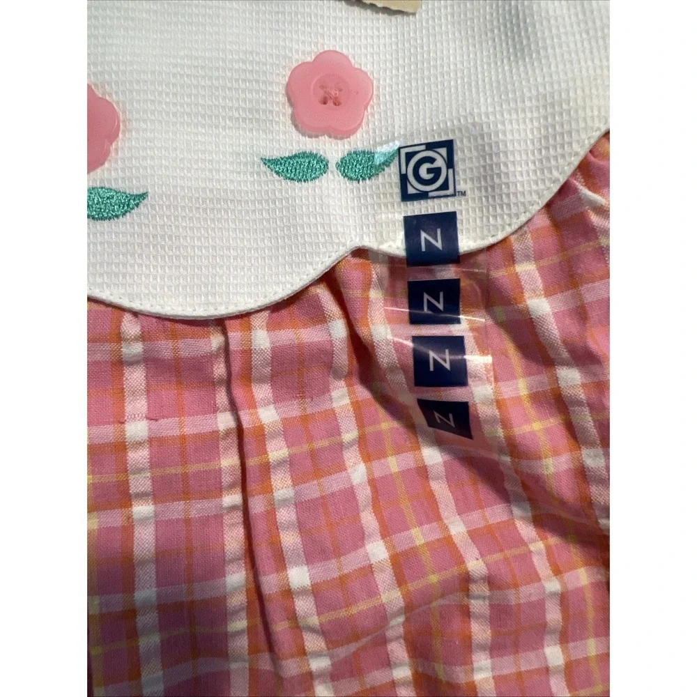 Vtg 90s Gymboree Countryside Bubble Romper NWT Sizing Tape Rainbow Tag Newborn